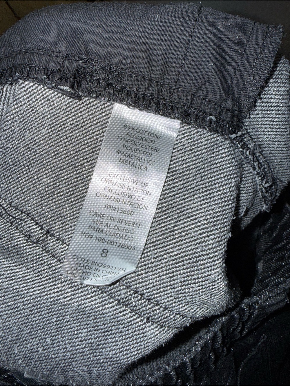 Democracy Black and Gray Jeans with Logo Tag - Picture 7 of 7